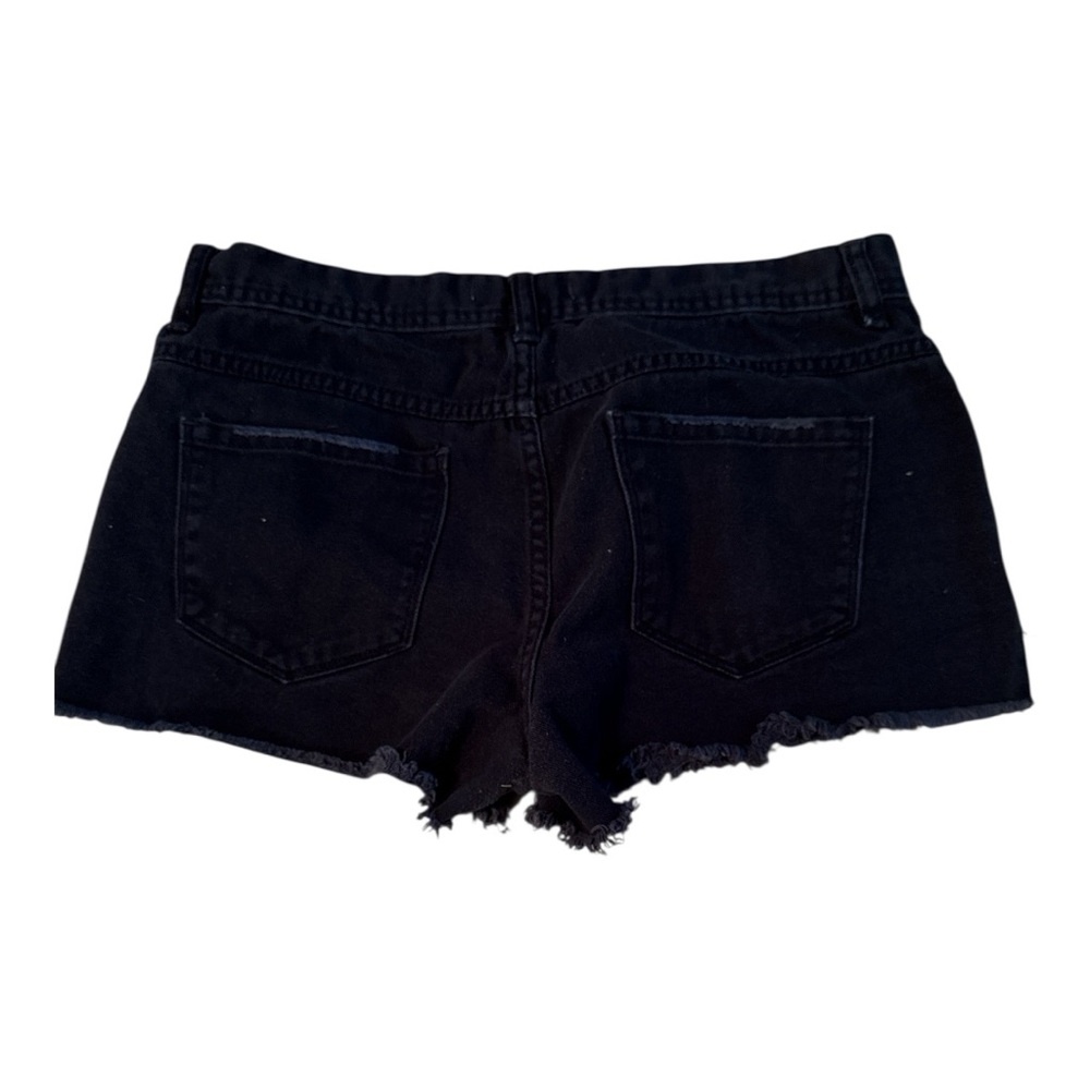 Free People Black Jean Shorts Frayed Hem Size 28 - Picture 2 of 3